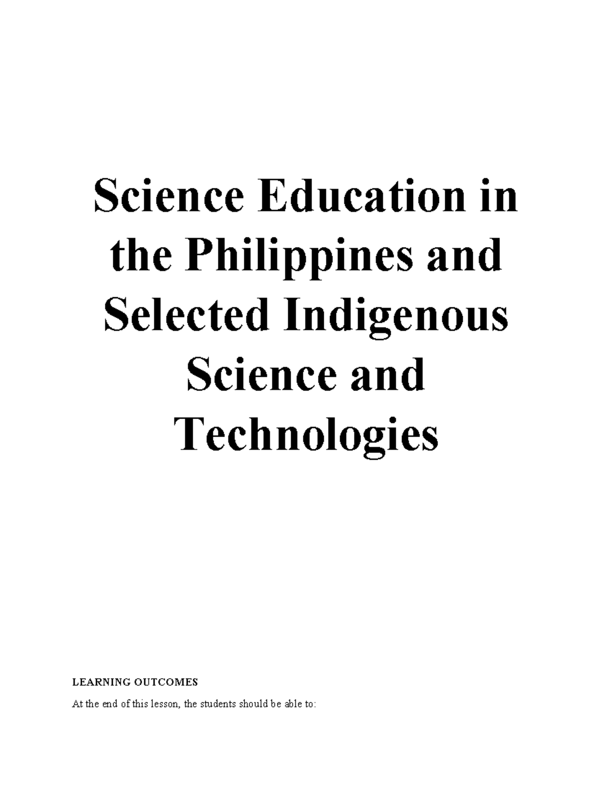 STS-5: Science Education and Indigenous Knowledge in the Philippines ...