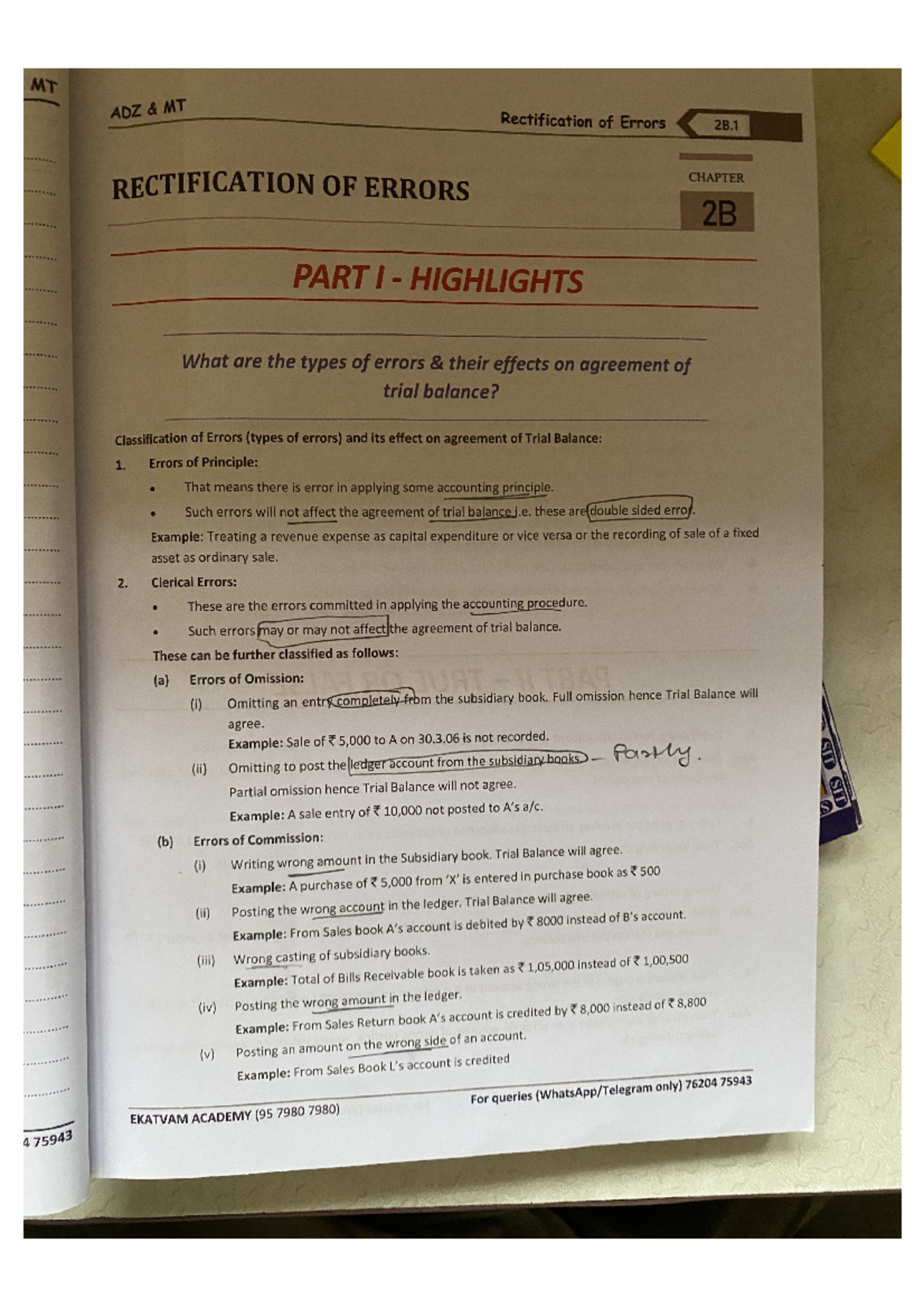 Rectification of Errors in Accounting: Final Exam Notes - Studocu