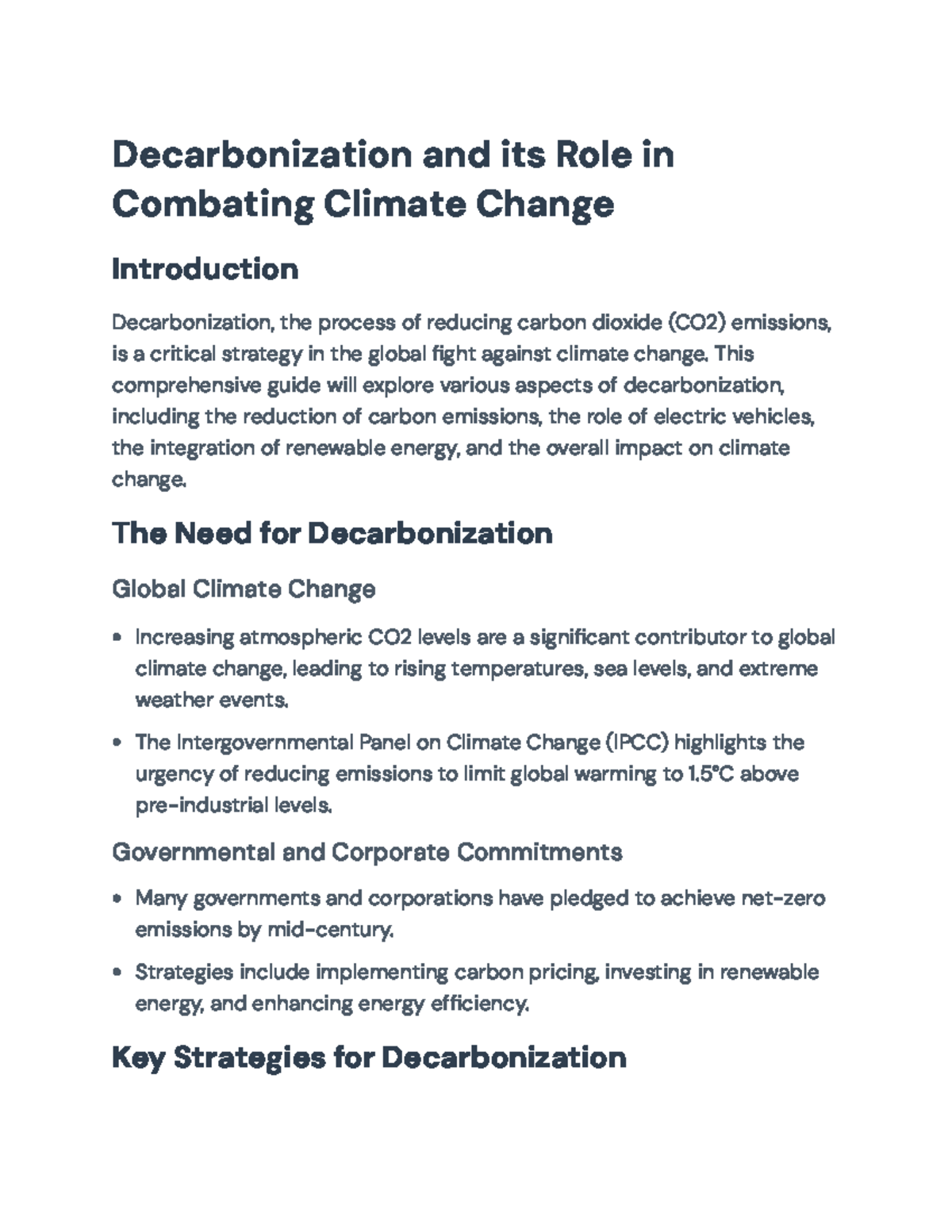 Decarbonization Strategies: A Comprehensive Guide on Climate Change ...
