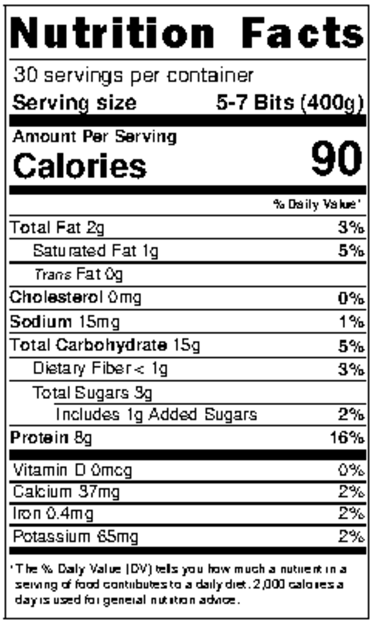 CC Nutrition Label - Nutrition Facts 30 servings per container Serving ...