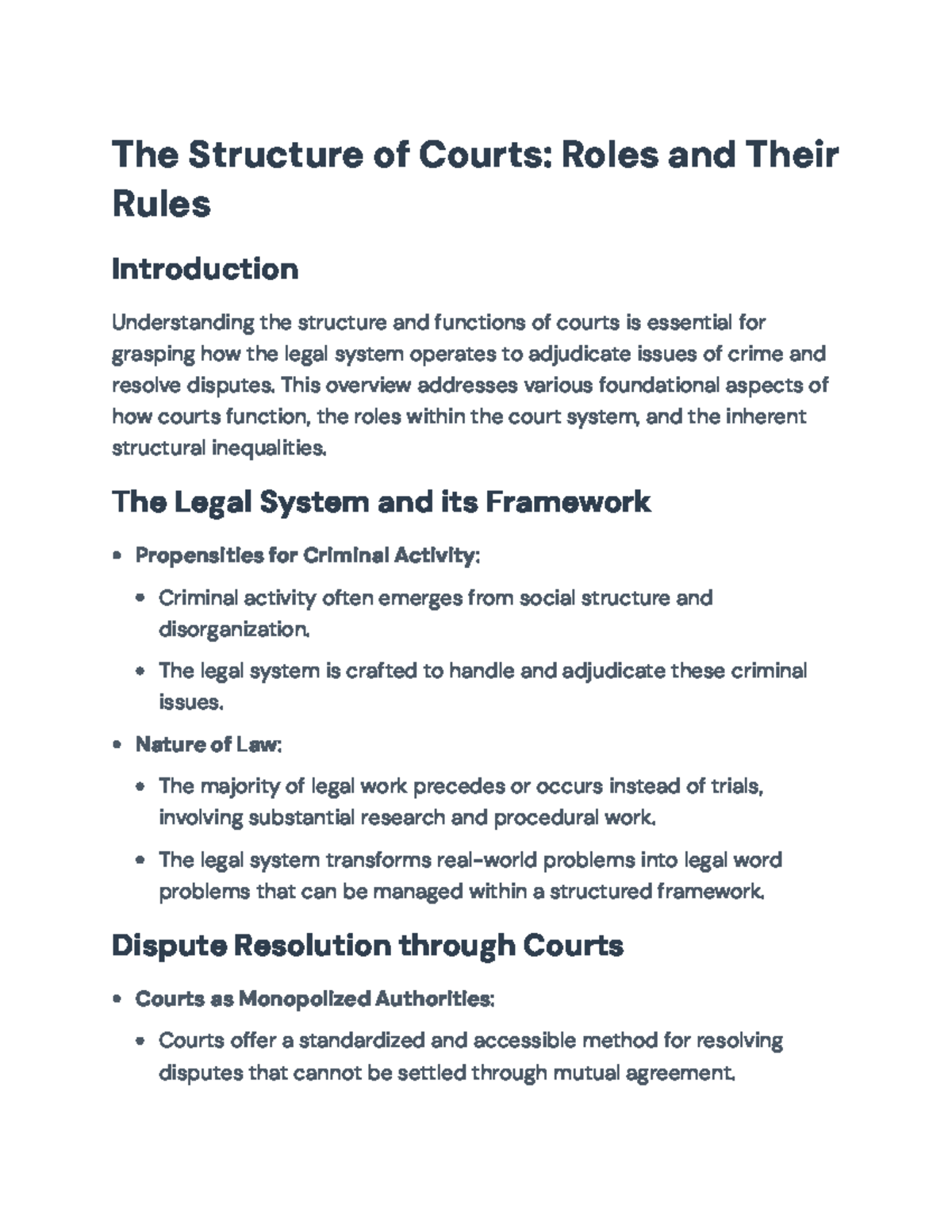 Understanding the Structure and Roles of Courts in the Legal System ...