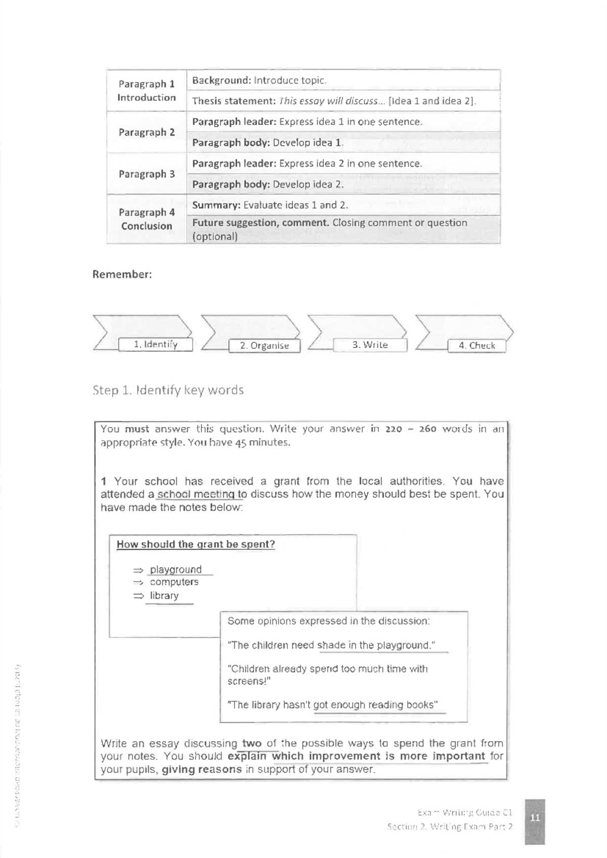 CAE Writing Part 1 Model Essay Plan on Grant Spending - Studeersnel