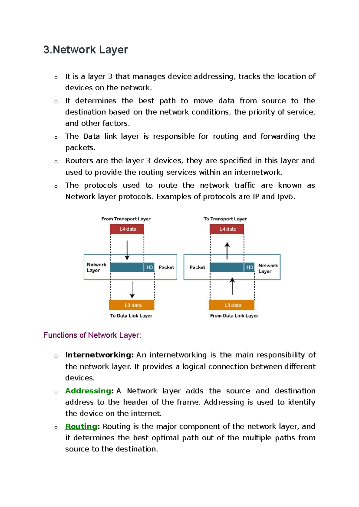 Network Layer (Layer 3) - Study Notes - Studocu