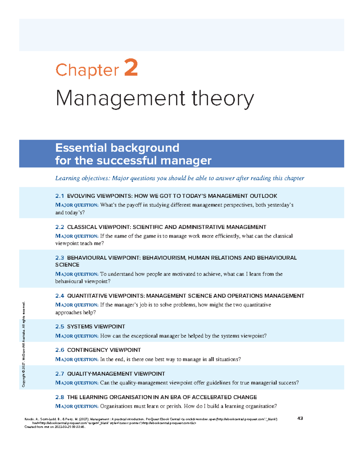 Management A Practical Introduction - (Front Cover) - 43 Chapter 2 ...