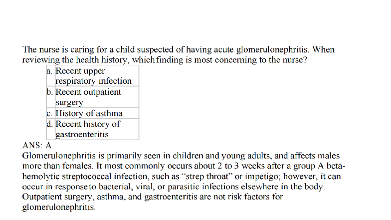 Test Bank for Medical Surgical Nursing 5th Ed: Acute Glomerulonephritis ...