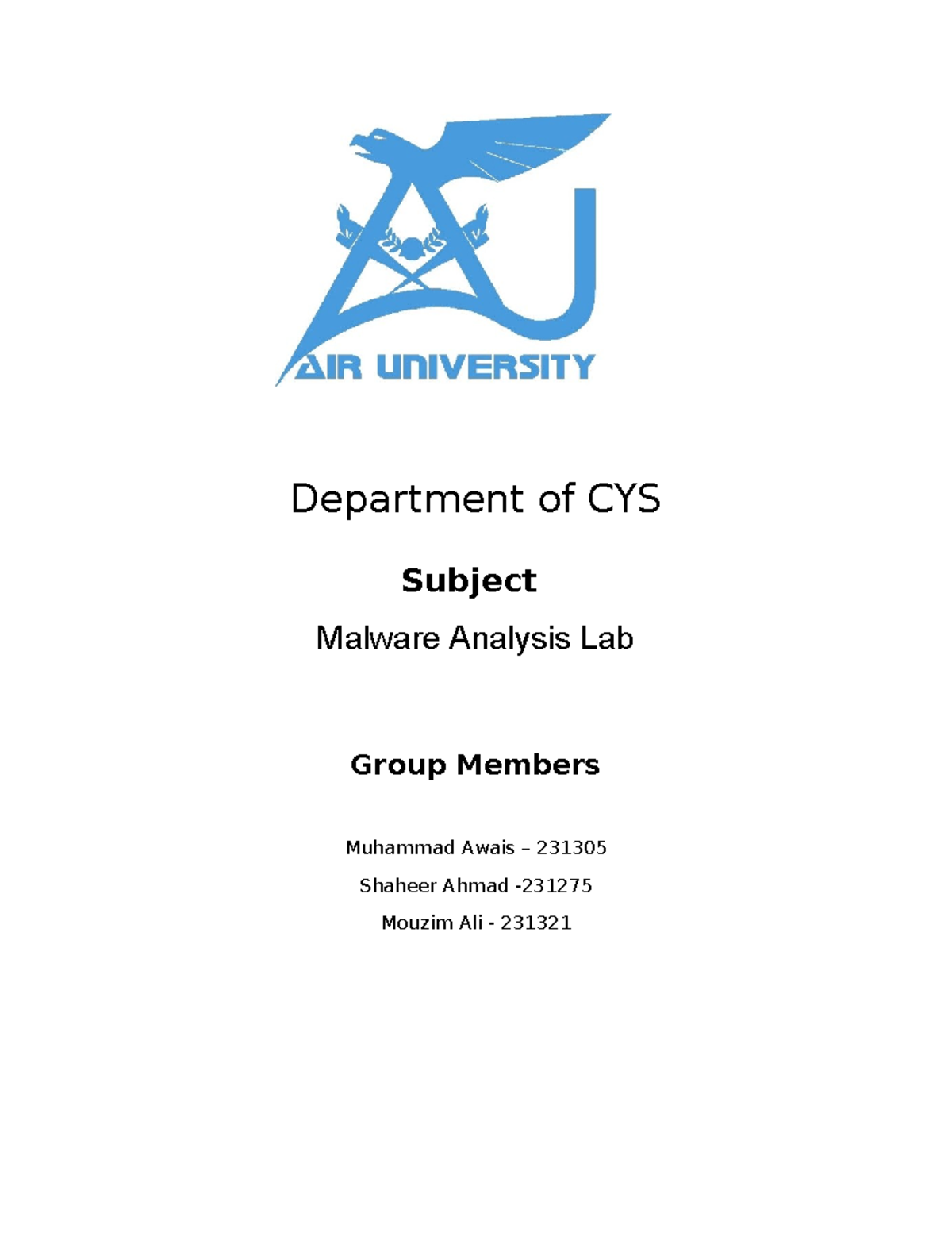 CYS 231305 Malware Analysis Lab Report: Group Findings and Insights ...