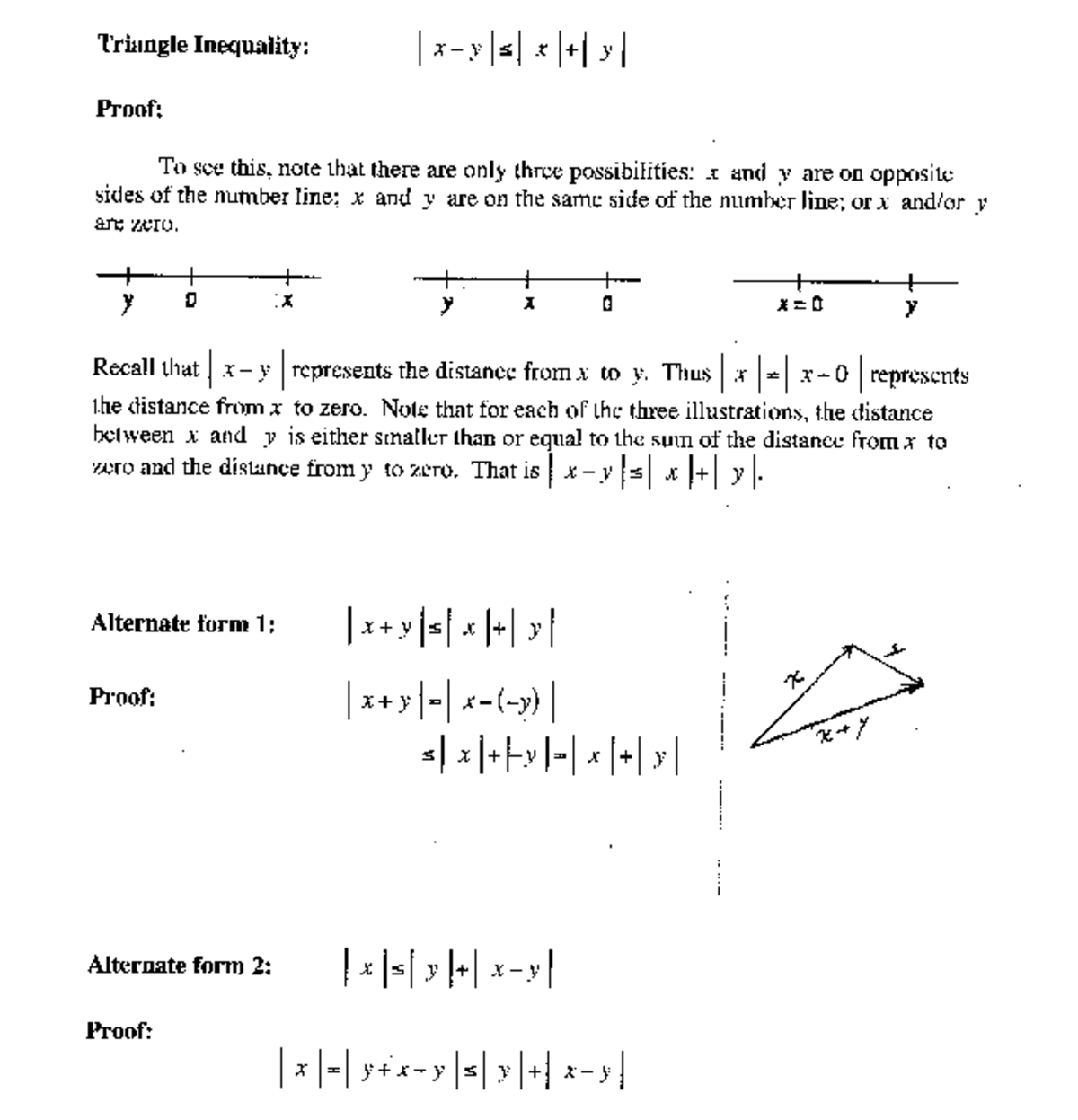 Math 1220 overig 2 - proof triangle inequality - Triangle Inequality ...