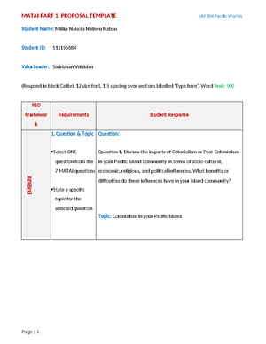UU204 Matai Proposal Template - MATAI PART 1: PROPOSAL TEMPLATE UU 204 ...