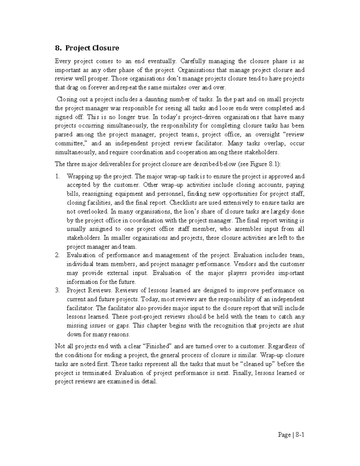 Project Closure and Performance Evaluation: Key Insights and ...