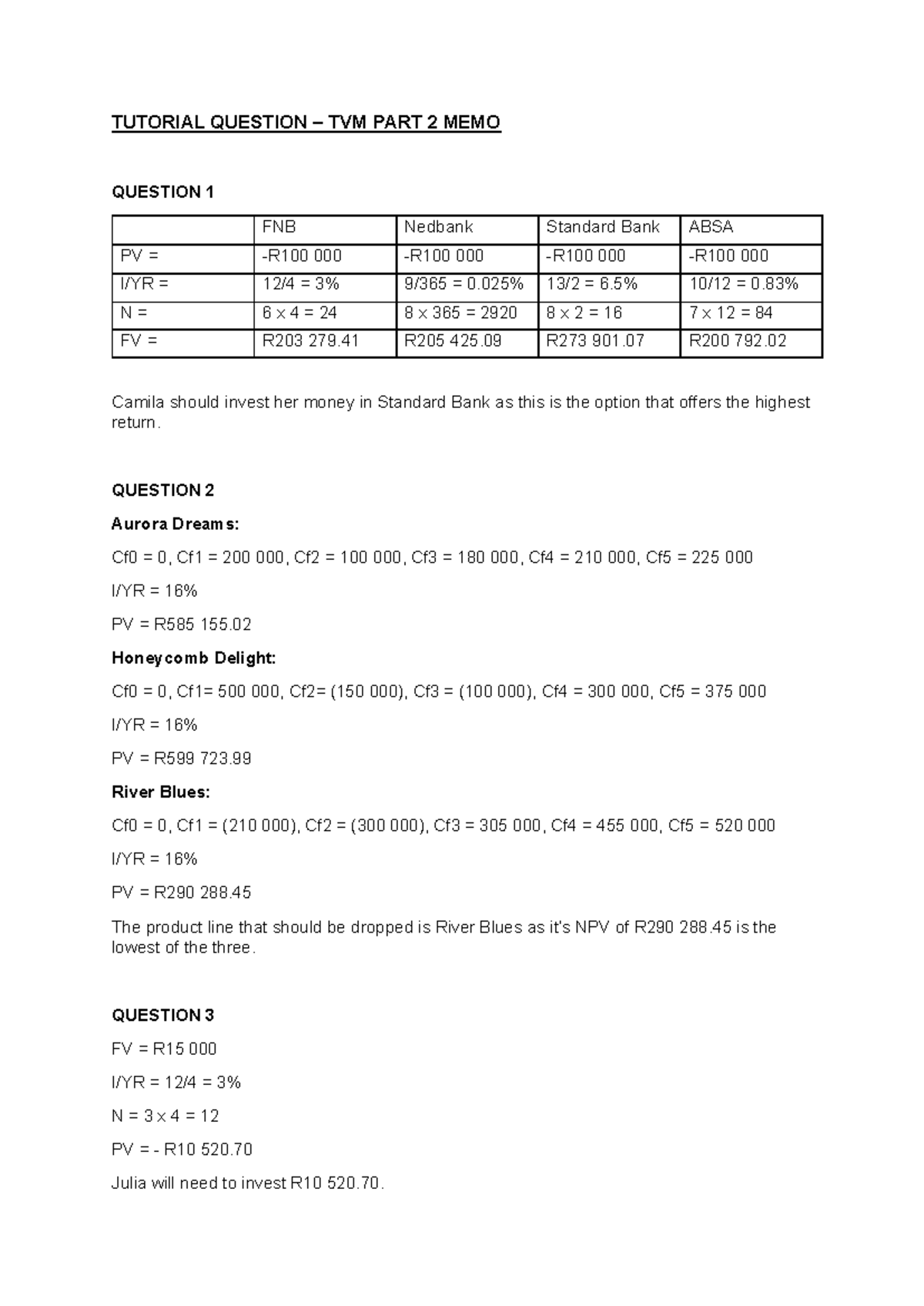 TVM Tutorial Questions & Solutions - Part 2 Memo - Studocu