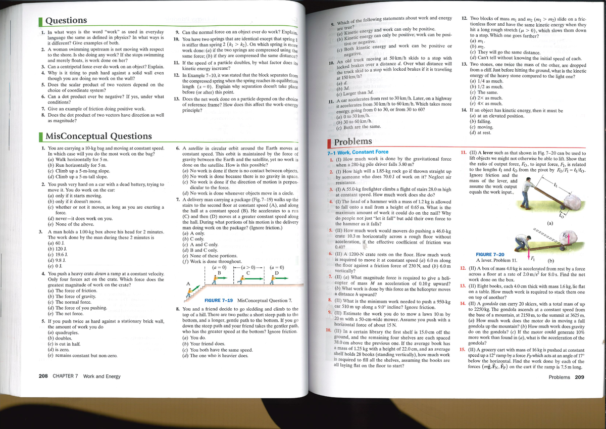 Chapter 7 Problems: Work and Energy Concepts (PHYS 101) - Studocu