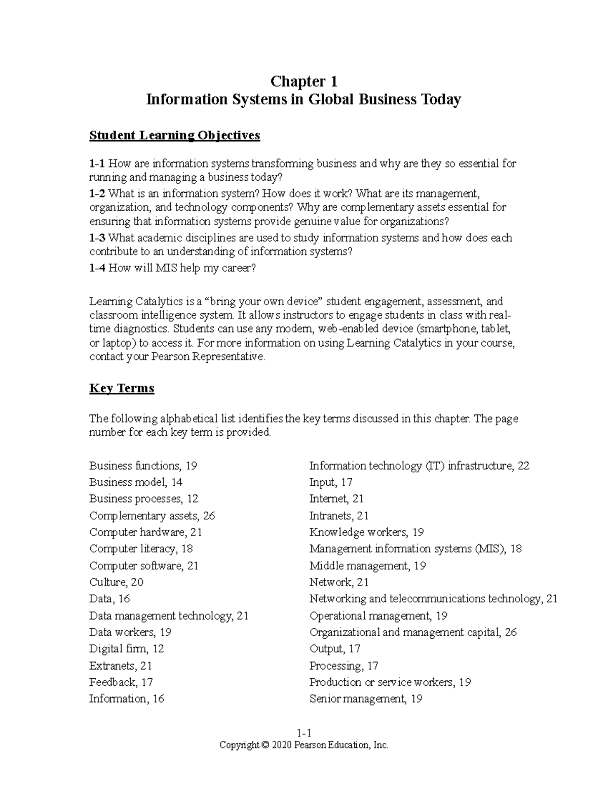 MIS16E Chapter 1: Transforming Business with Information Systems - Studocu