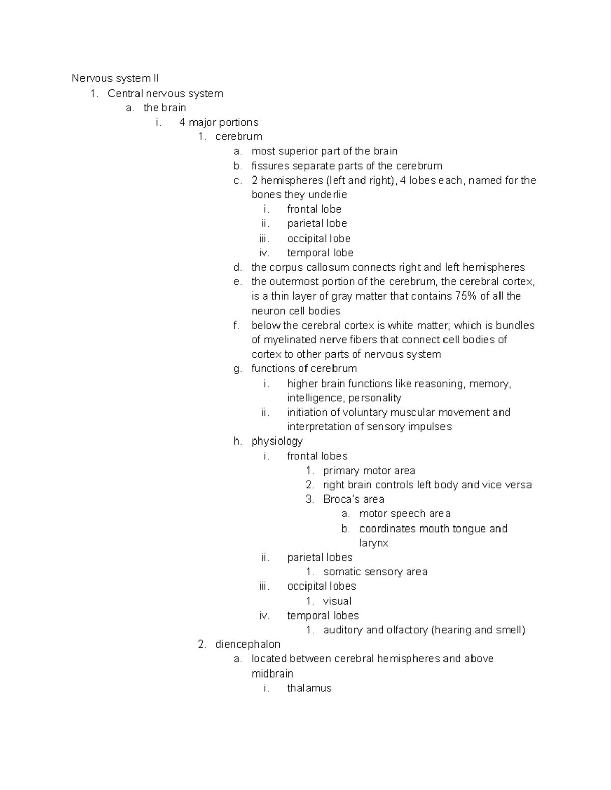 Nervous System Study Guide: Anatomy and Functions Overview - Nervous ...