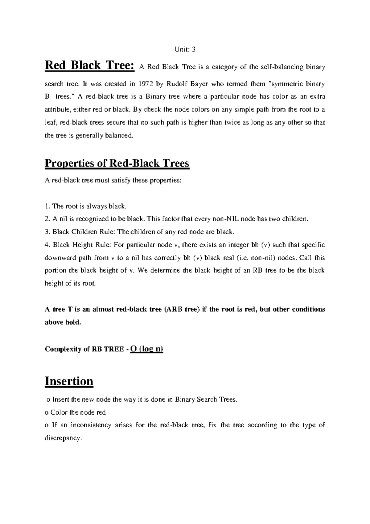 Unit 3 DAA - it is the notes of daa - Unit: 3 Red Black Tree: A Red ...