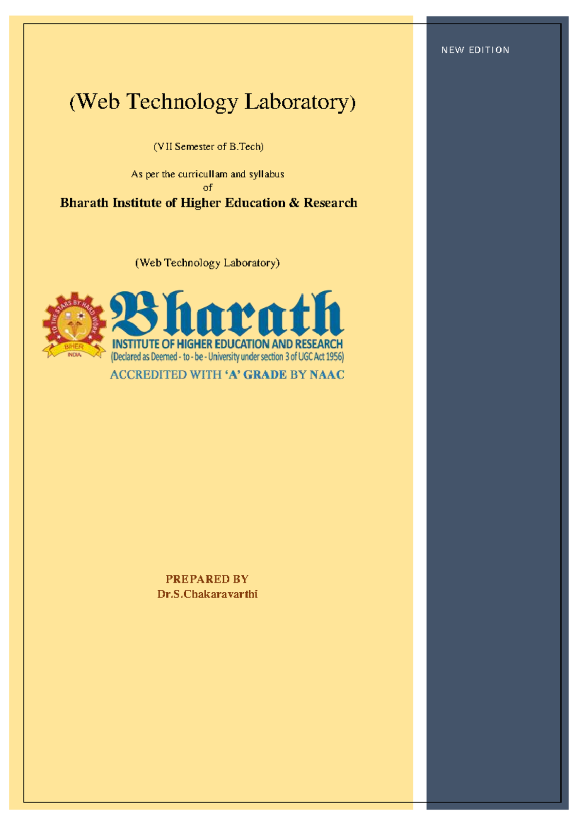 BCS7L2 - Web Technology Laboratory: New Edition Lab Manual - Studocu
