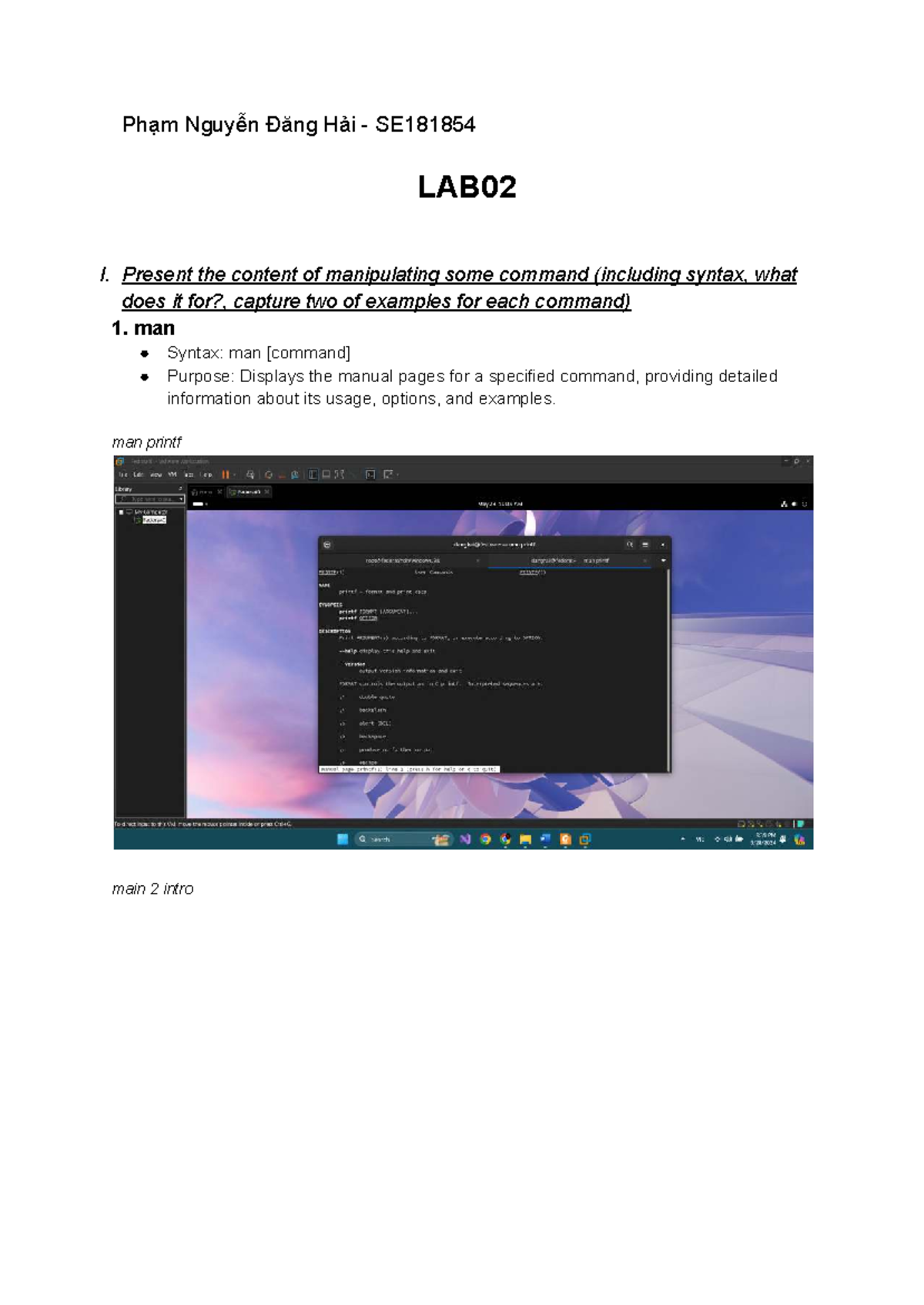 SE181854 LAB02: Command Manipulation and System Function Explanation ...