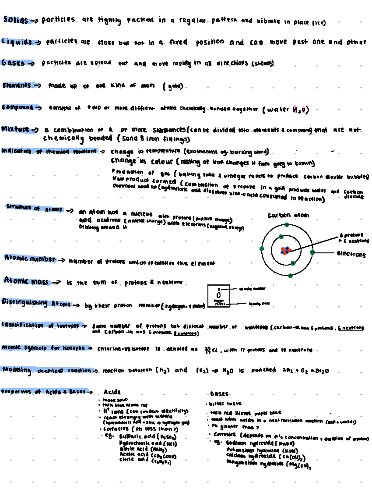 Chemistry Summary - CHE 101: Key Concepts and Reactions - Studocu