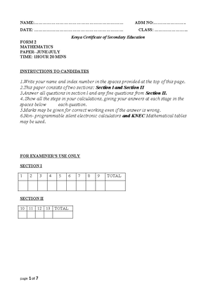 Computer Studies Form 2 Paper 2 - Zeraki Achievers 3.0 Marking Scheme ...