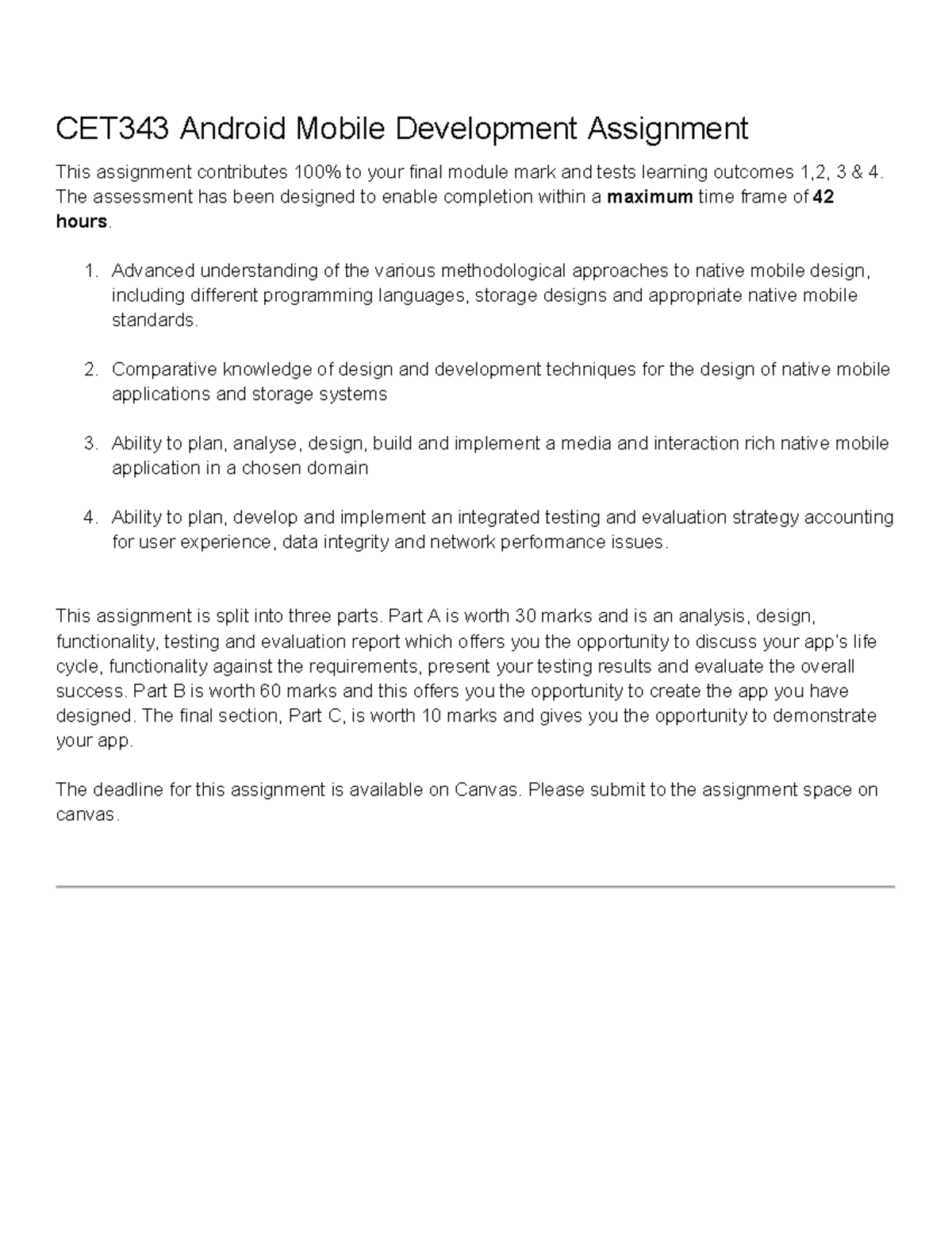CET343 Android Mobile Development: MealMate App Assignment Guide - Studocu