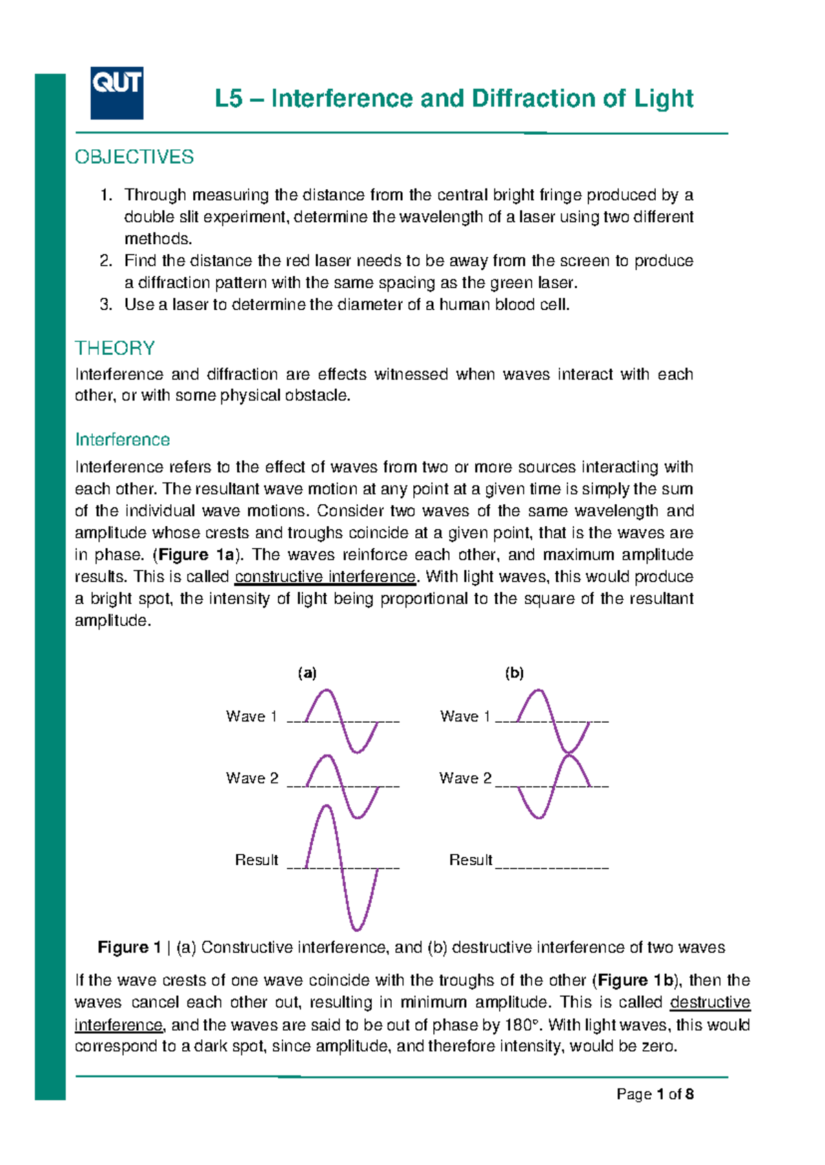 L5 Interference & Diffraction of Light: Laser Wavelength Measurement ...