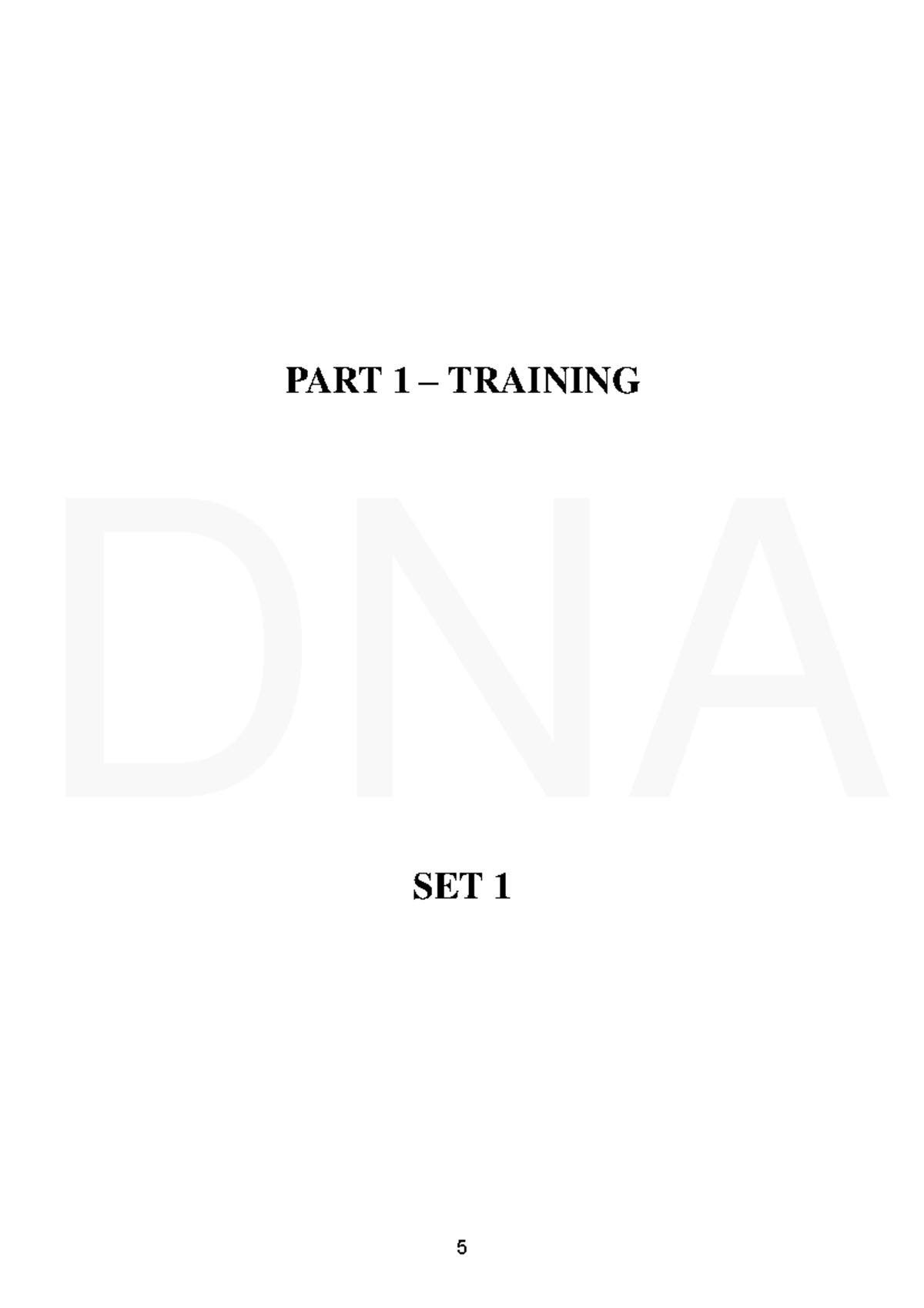 DNA Training Sets Overview - 1/15/2019 - Studocu