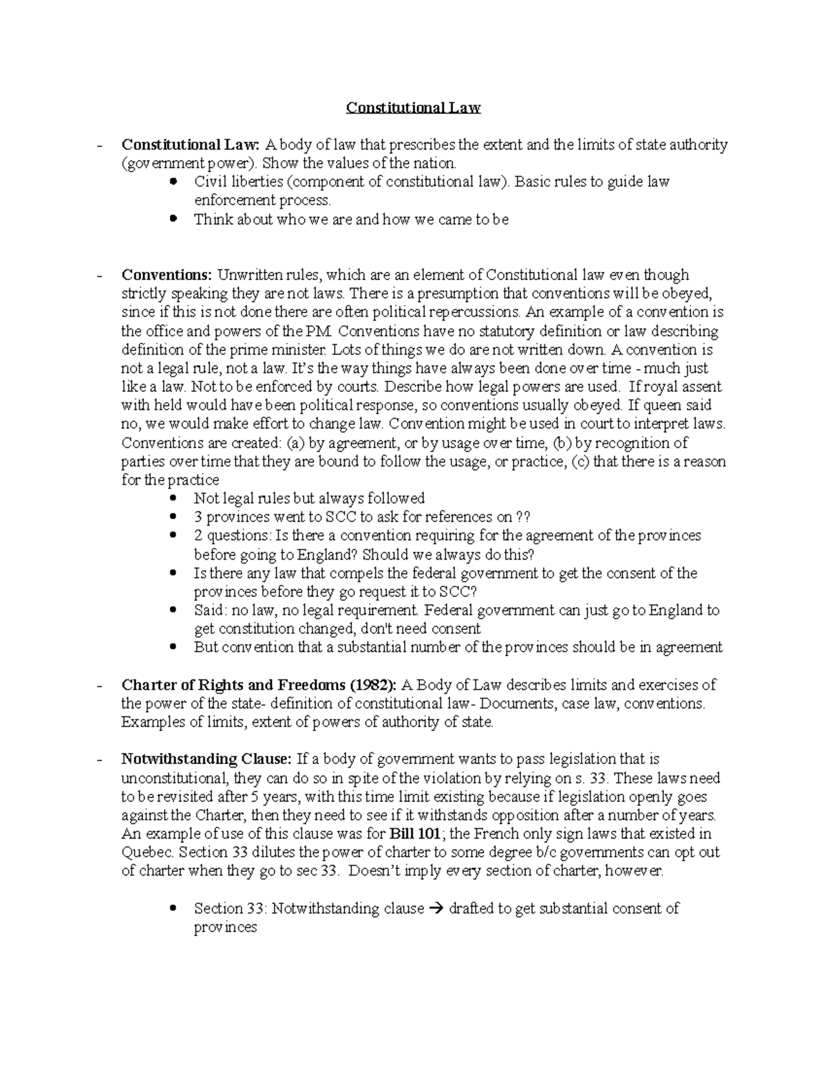Constitutional Law Overview: Key Concepts and Principles - Studocu