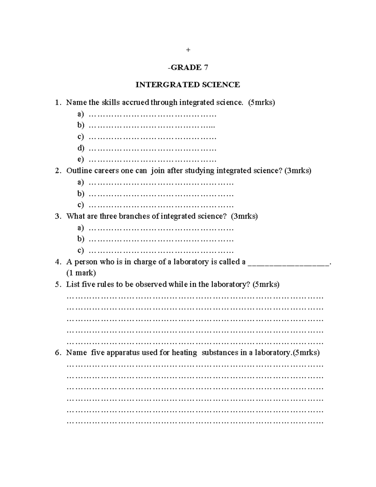 Integrated Science 1 - Revision Notes for Exam Preparation - Studocu