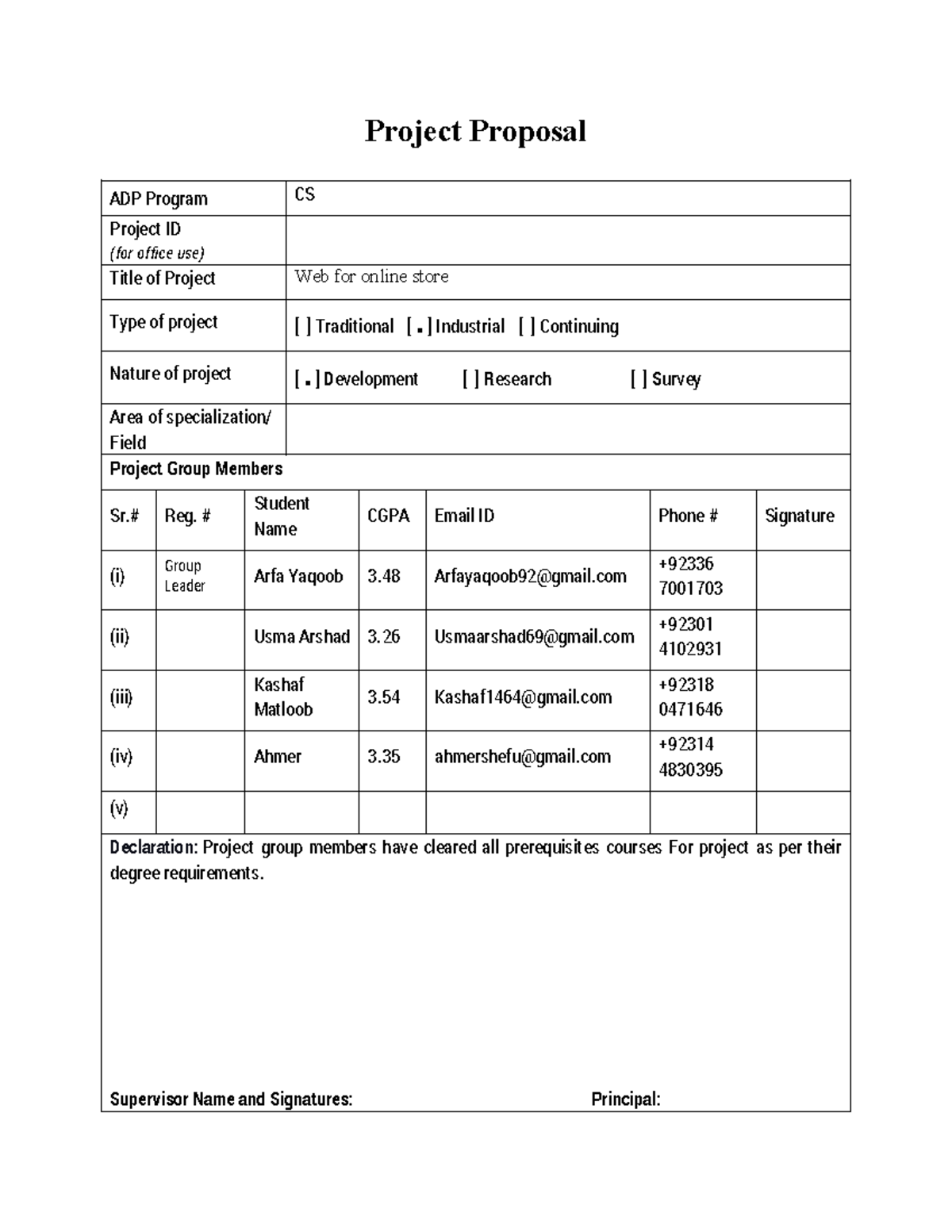 Project Proposal for Online Store Development - CS ADP Program - Studocu
