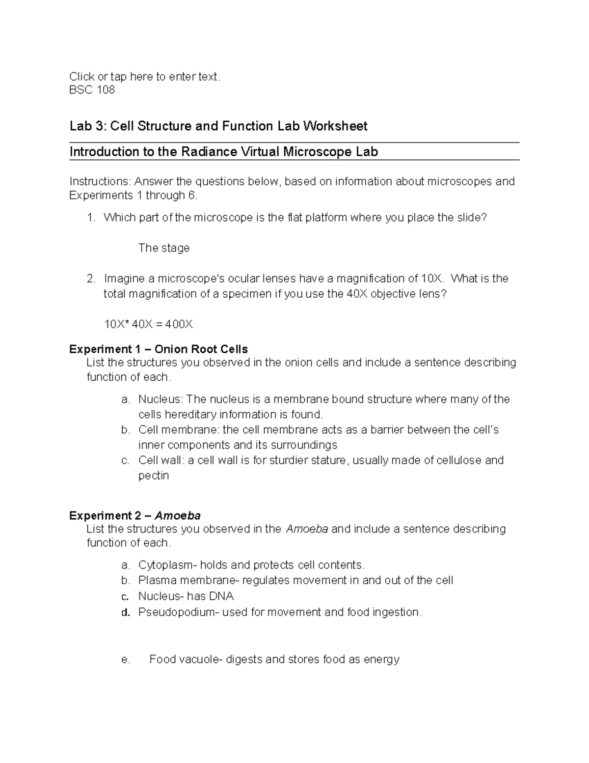 Lab 11 Evolution Worksheet - Click or tap here to enter text. BSC 108 ...
