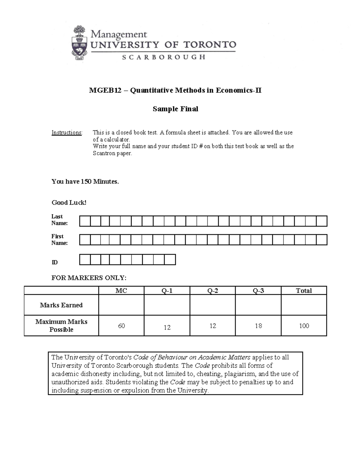 MGEB12-Sample Final Exam Guide and Instructions - Studocu