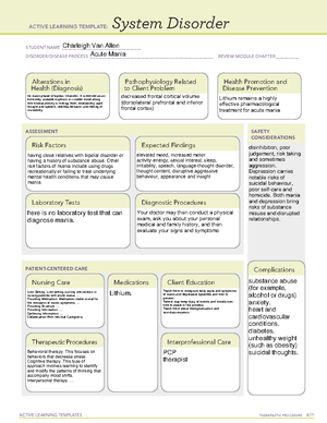 Methotrexate Med Map ACTIVE LEARNING TEMPLATES THERAPEUTIC