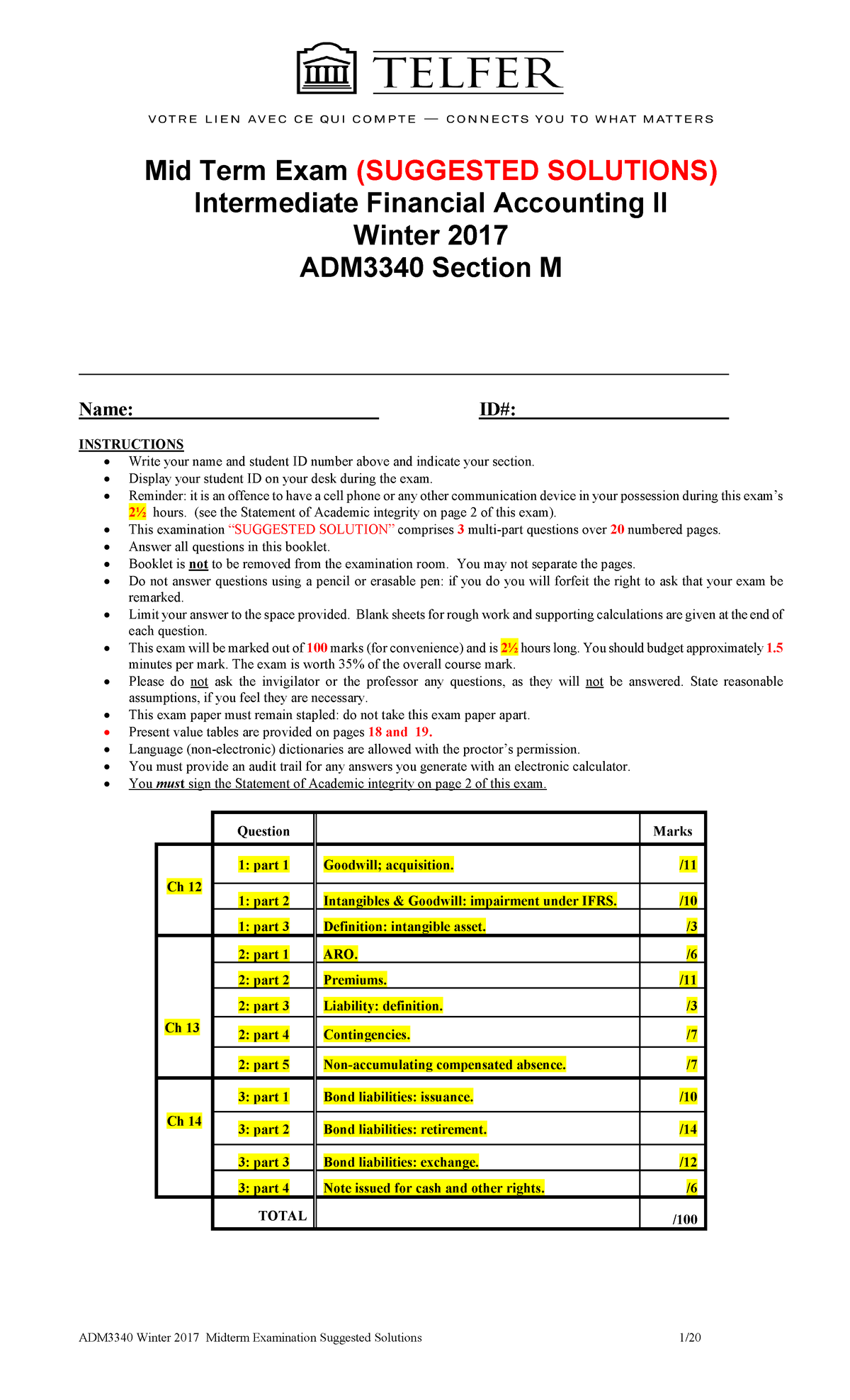 MidTerm 20 September 2018, questions and answers - Mid Term Exam ...