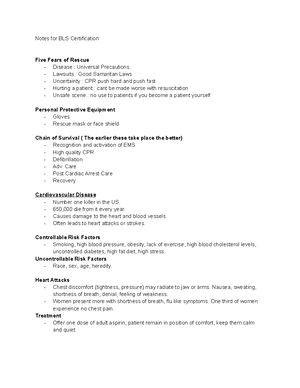 BLS Annotated Sample Test - American Heart Association Basic Life ...