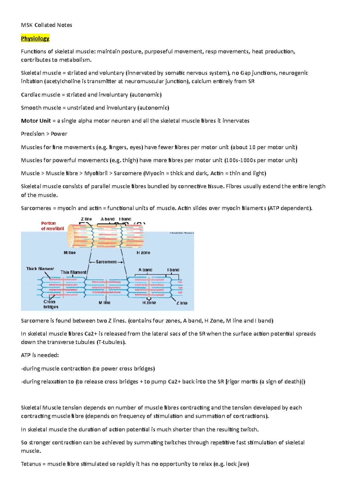 MSK Collated Notes - A in depth overview of the entitled topic - MSK ...