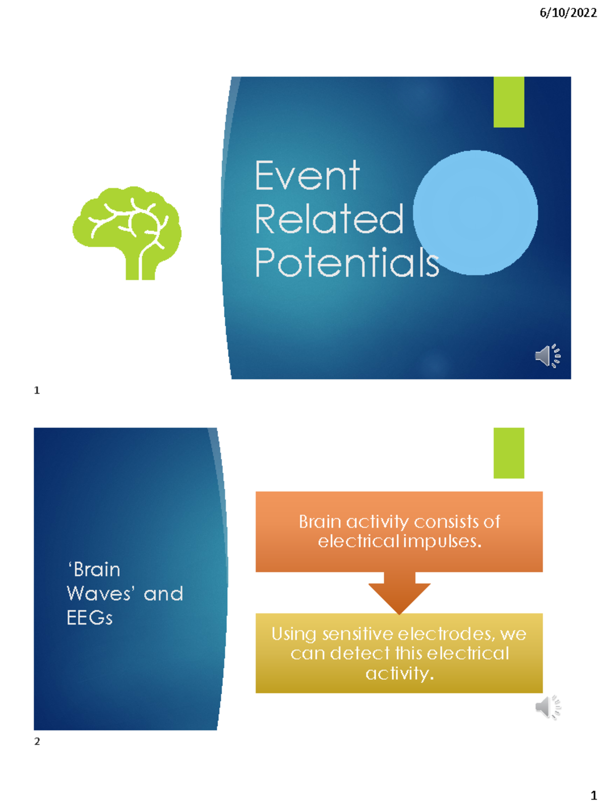 ERP 2022 slides - Event Related Potentials 8Brain Waves9 and EEGs Using ...