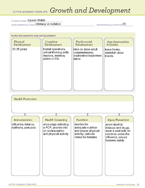 Generativity vs stagnation ALT - ACTIVE LEARNING TEMPLATES THERAPEUTIC ...