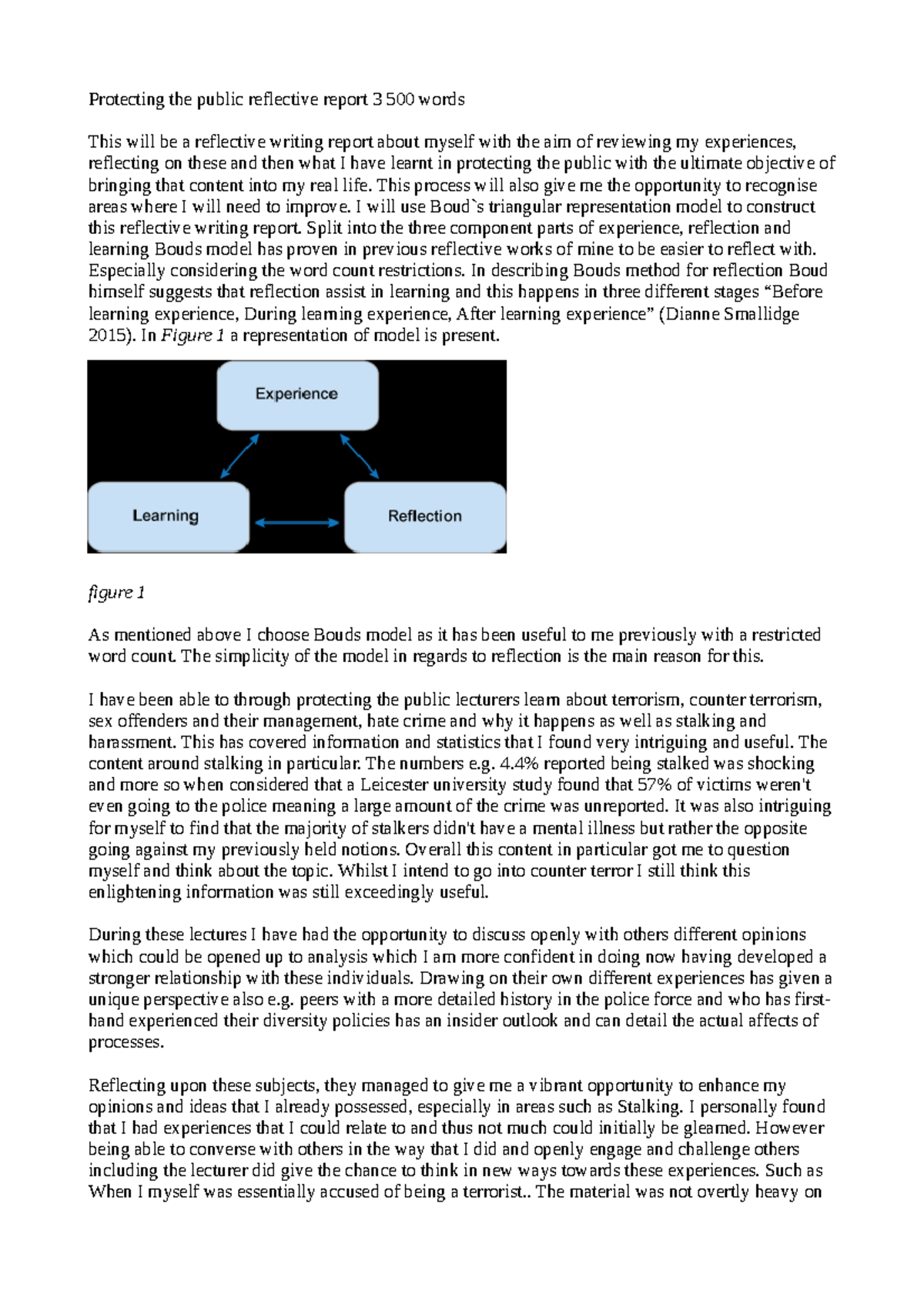 Reflective Report 500-Word Assignment on Public Protection - Studocu