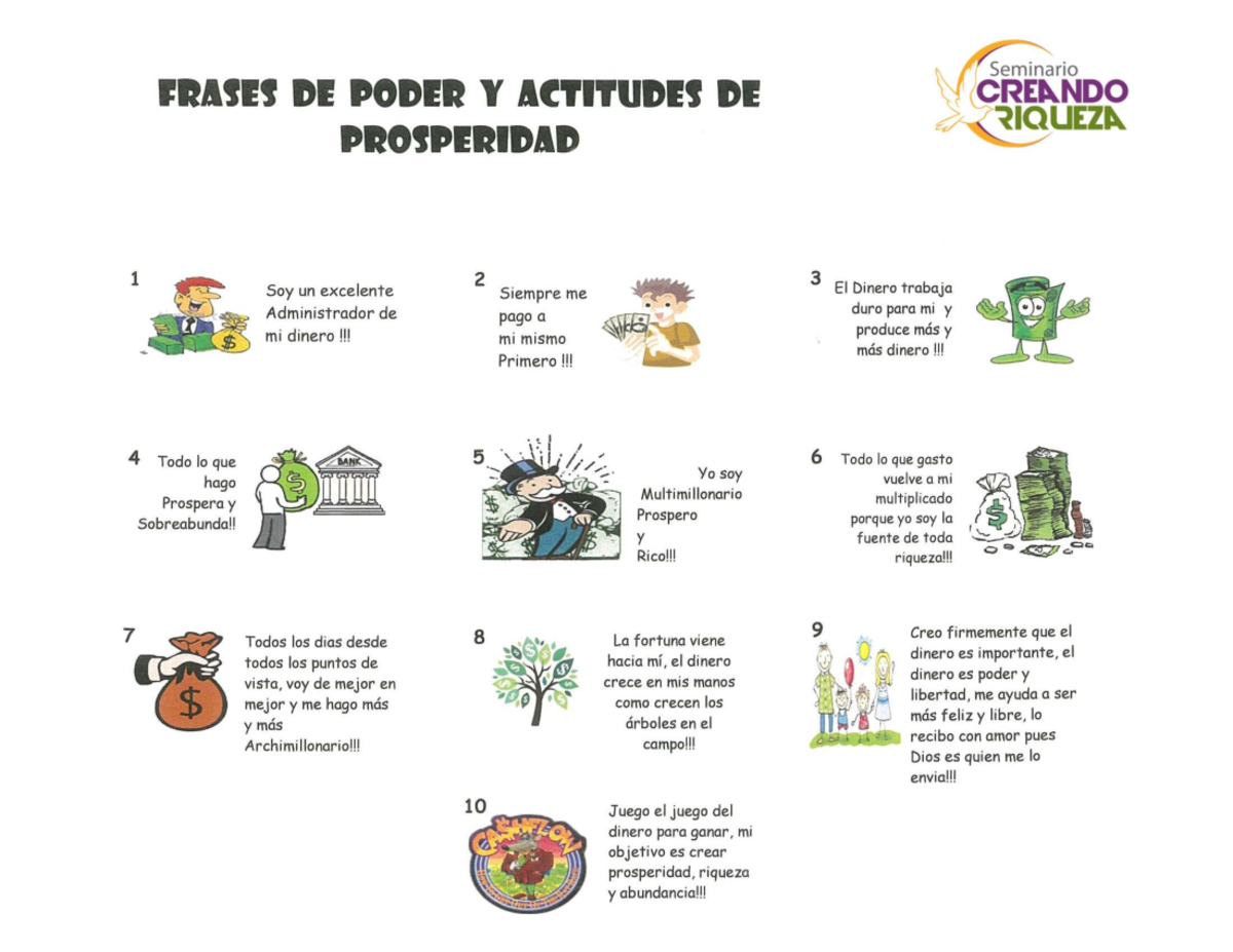 Seminario FRASES DE PODER Y ACTITUDES: Creando Riqueza y Prosperidad ...