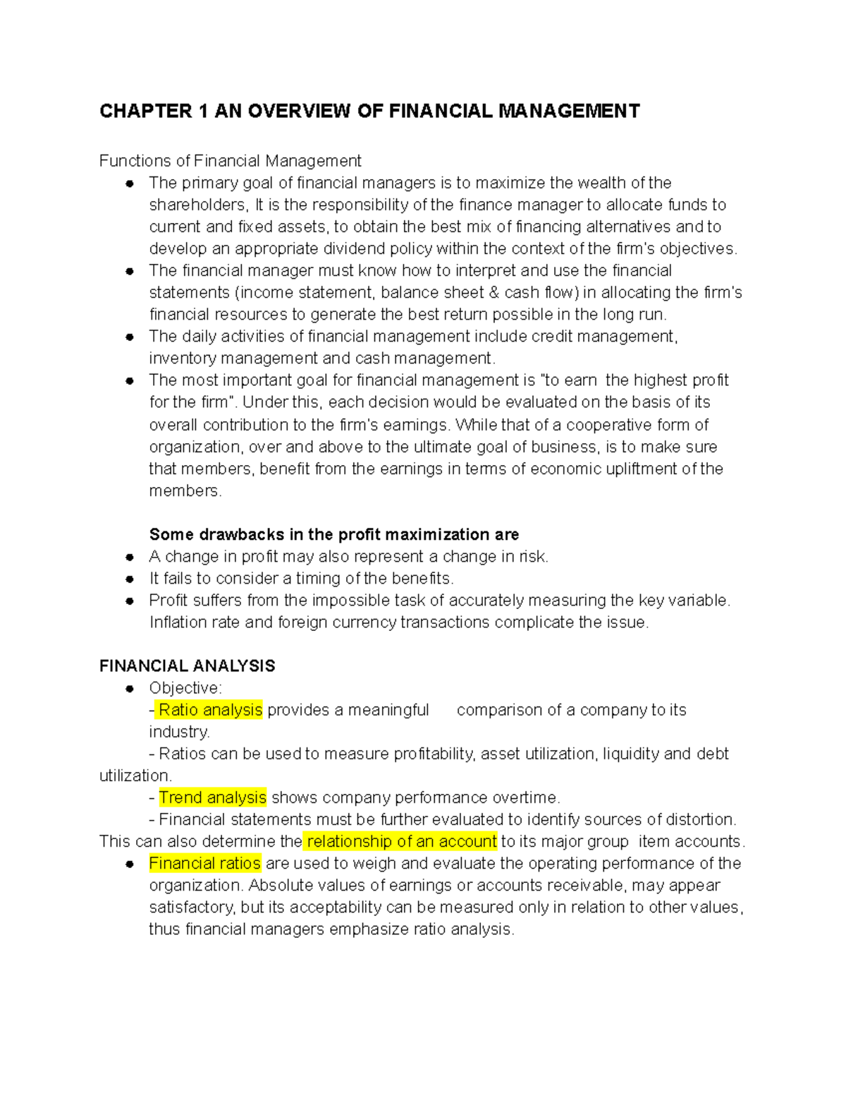 FM 101 - Overview of Financial Management: Key Concepts and Insights ...