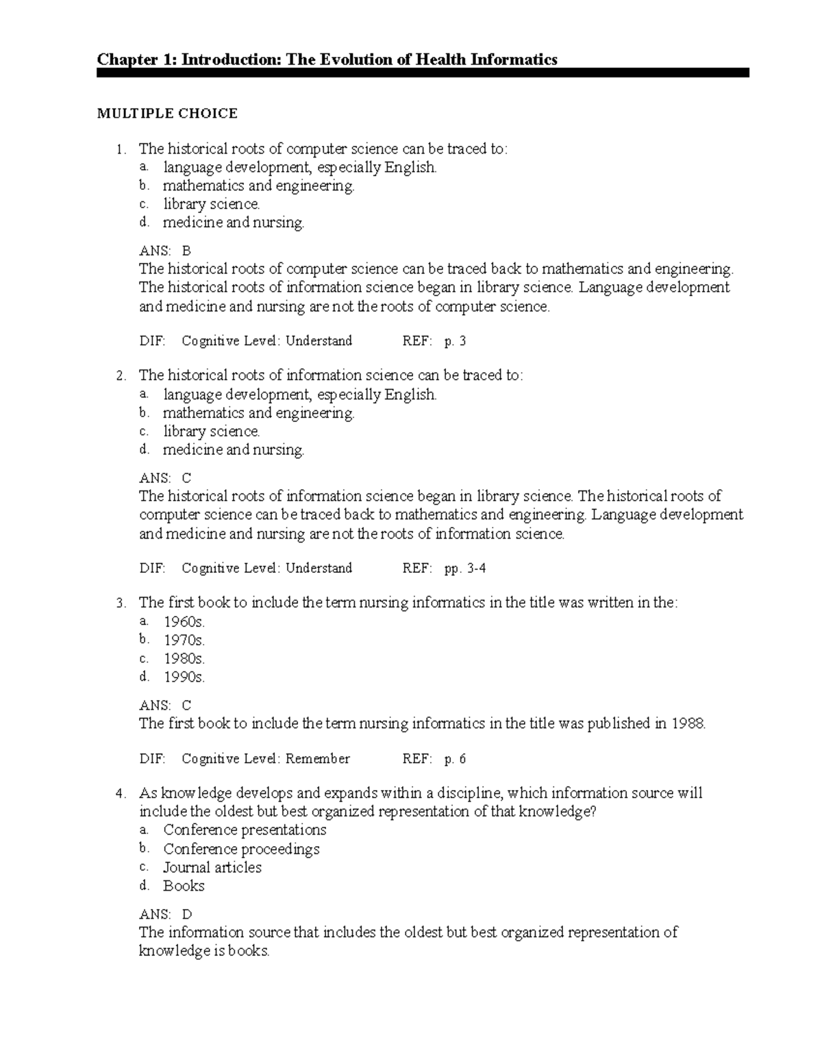 1 - The Evolution of Health Informatics - Chapter 1: Introduction: The ...