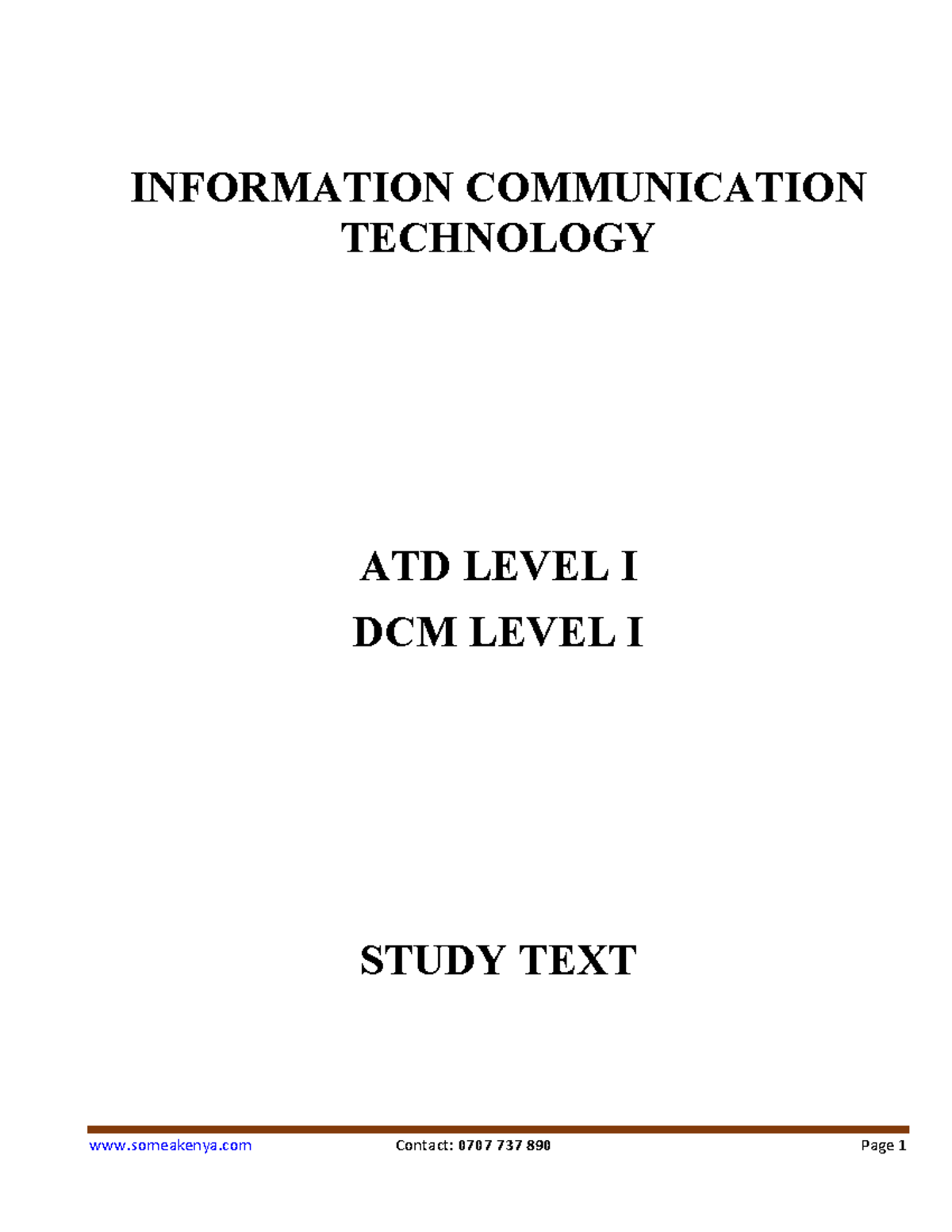 ICT Study Notes for ATD Level I and DCM Level I Students - Studocu