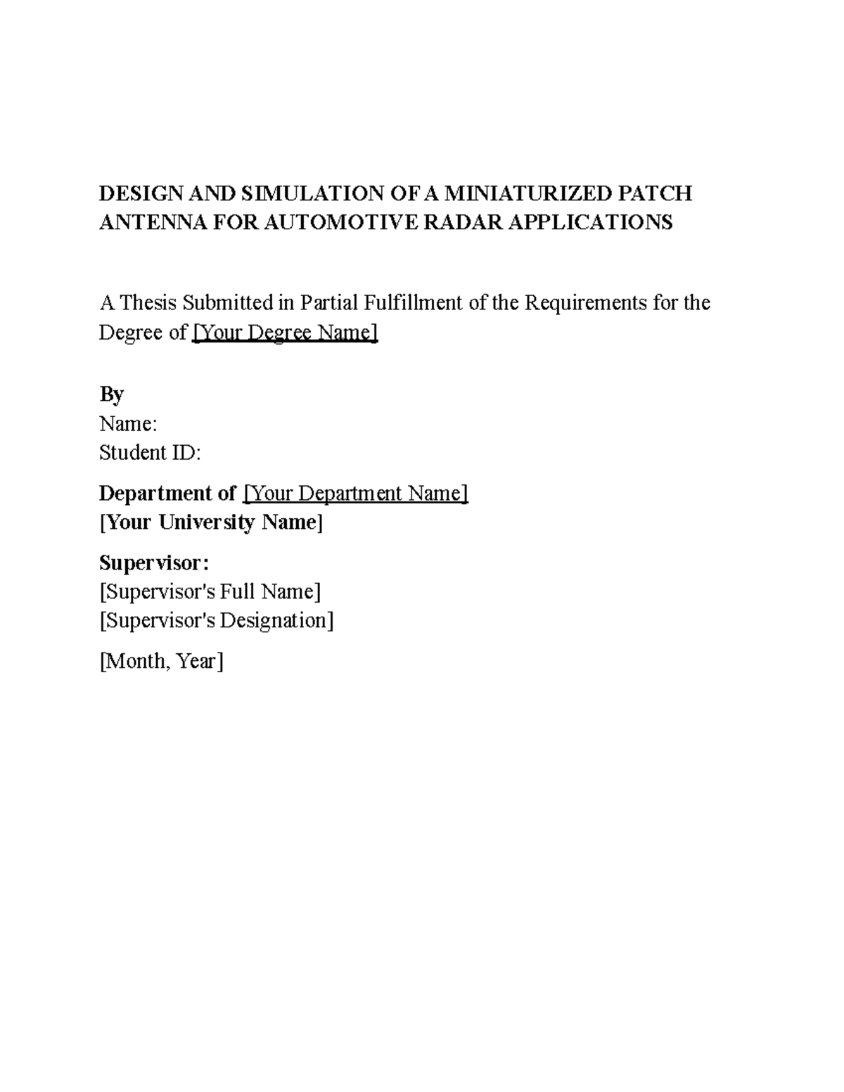 Design and simulation of a miniaturized patch antenna for automotive ...