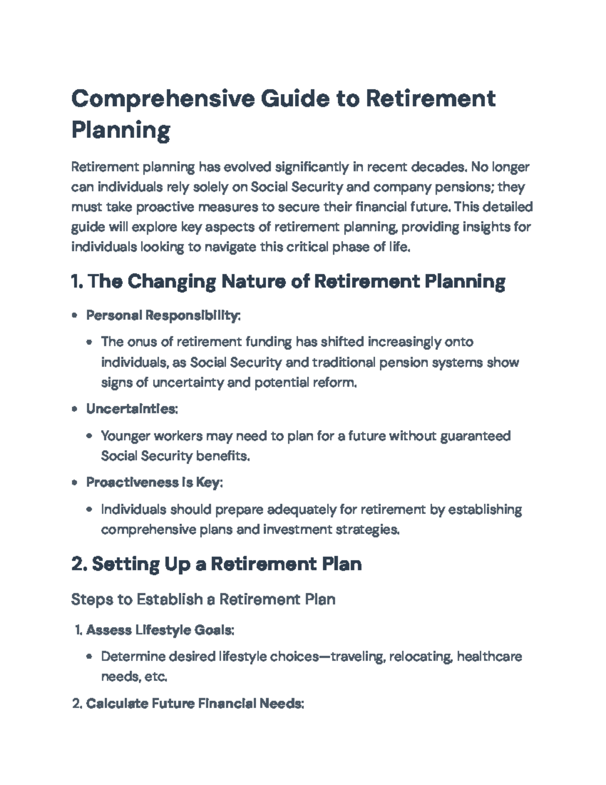 Comprehensive Guide to Retirement Planning Strategies - Comprehensive ...