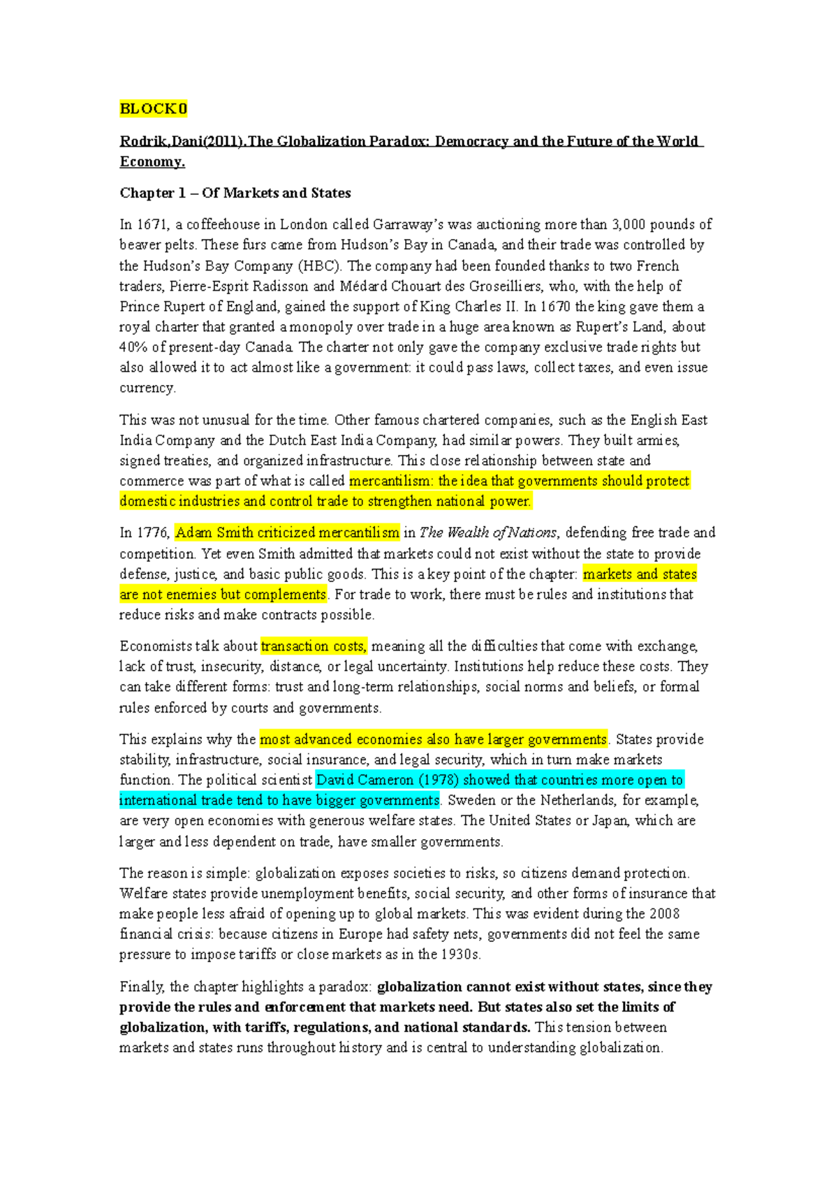 Rodrik, 2011 - Lecture Notes on Globalization: Week 1 Insights - Studocu