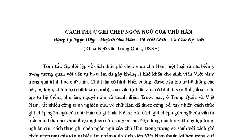 Basic method of recording the language of Chinese characters - CÁCH ...