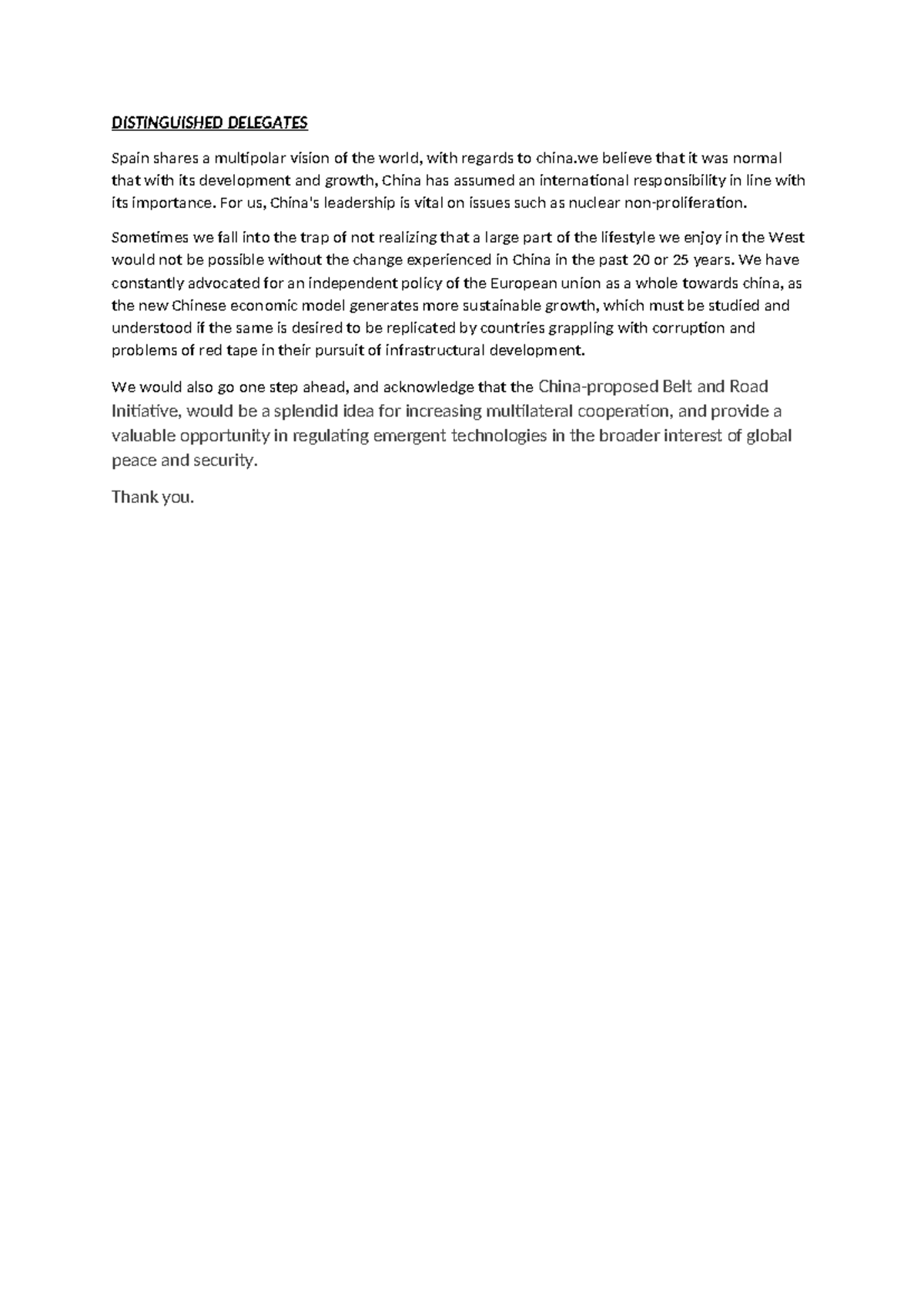 Mod 4 - It is a sample moderated caucus mun topic - DISTINGUISHED ...
