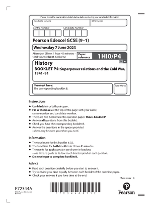 GCSE Cold War Revision Guide: Unit 2 Overview and Key Events - Studocu