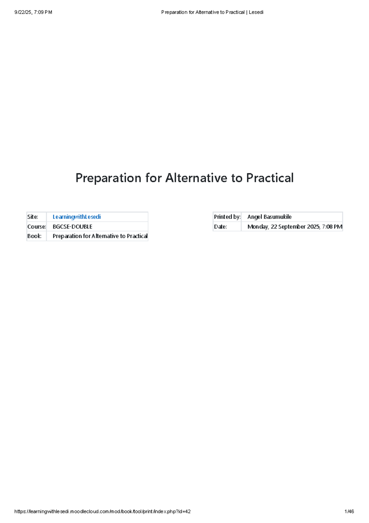 Preparation for Alternative to Practical (Biology, Chem, Physics) - Studocu