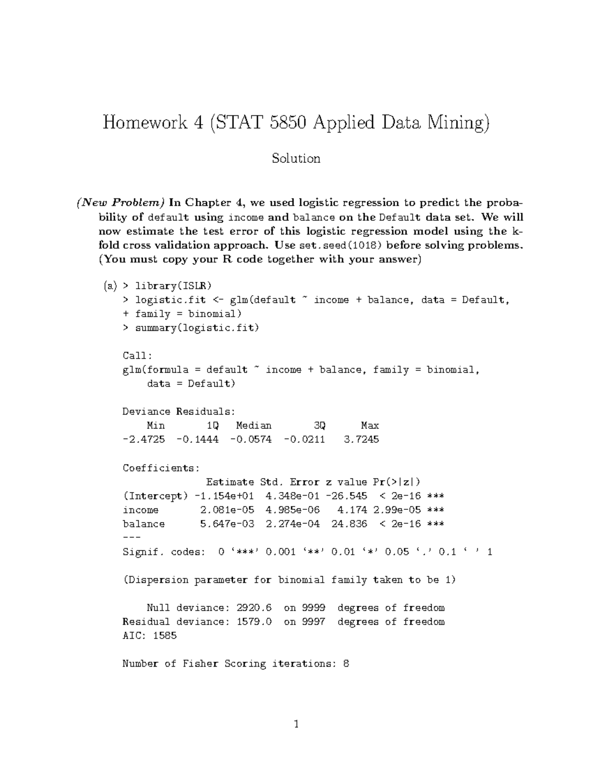 Homework 4 Solution Assignment Assignment Assignment Assignment