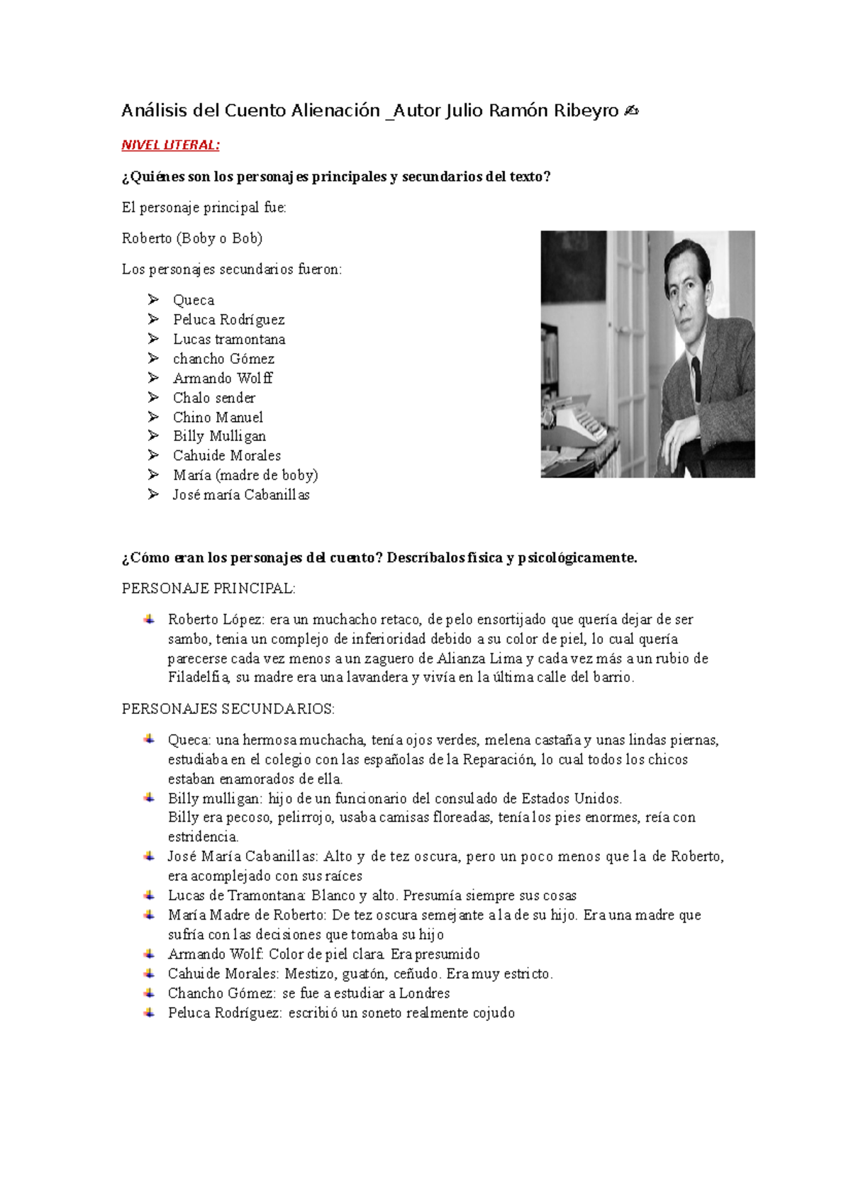 Análisis del Cuento Alienación - Análisis del Cuento Alienación _Autor ...